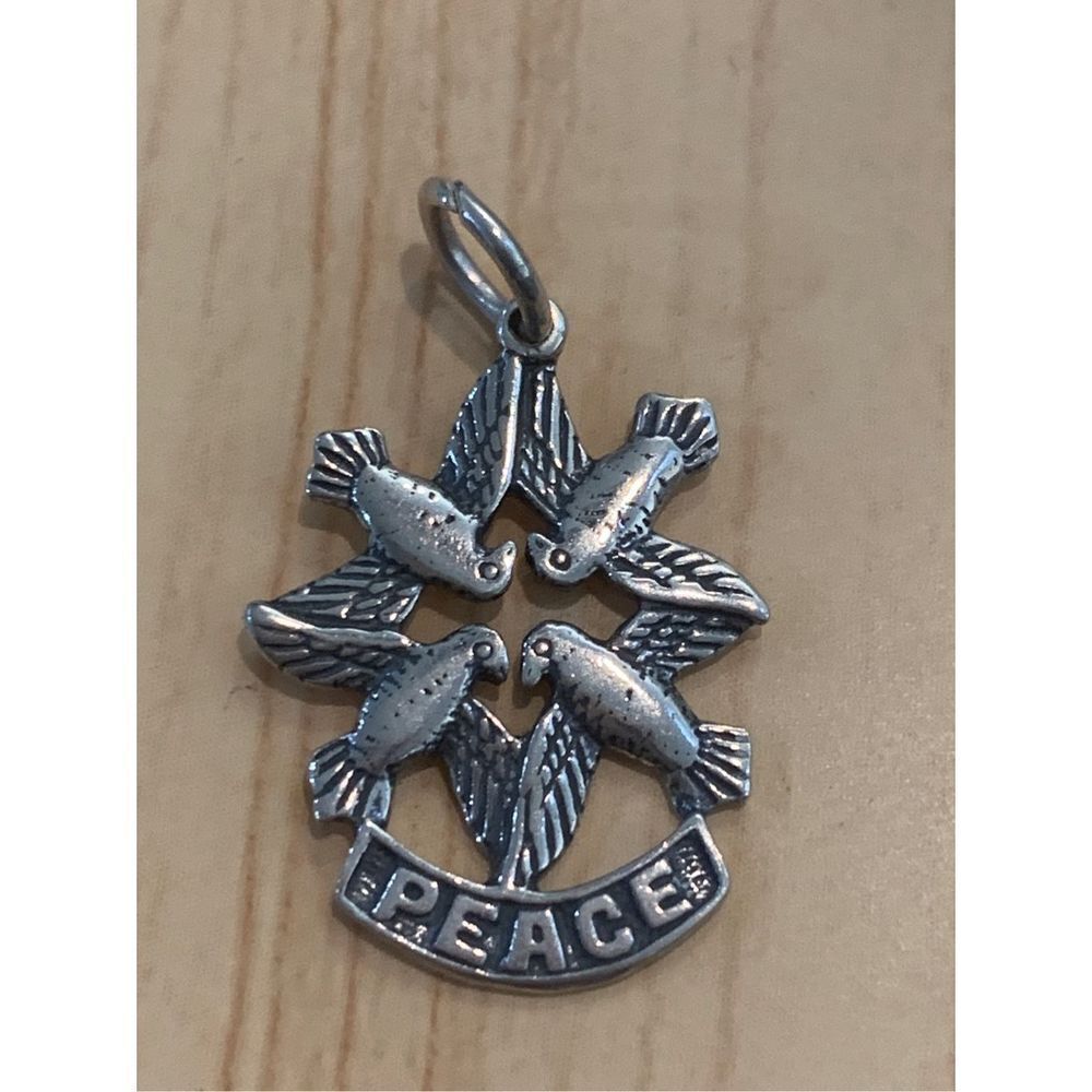 Peace Doves Sterling Silver Jewelry Charm